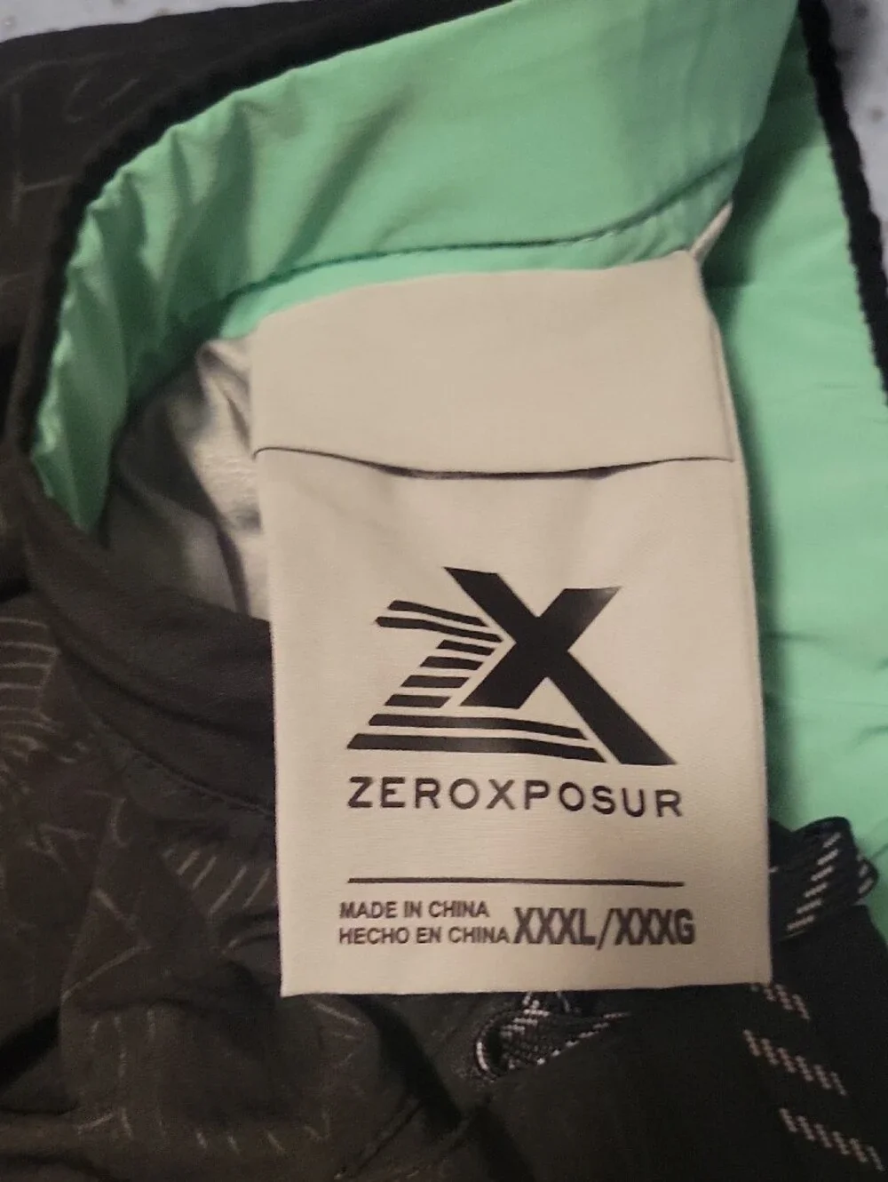 ZeroXposur Men’s Black Cargo Swim Shorts with Teal Accents
